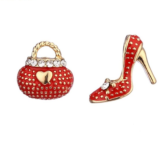 Red Purse and High Heel Stud Earrings - Picture 7 of 7